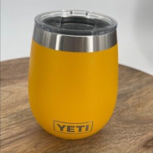 YETI Stainless Steel Rambler Wine Cup Insulated W/Lid Alpine Yellow 10 Oz